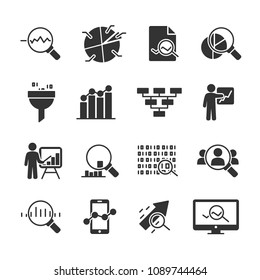 Vector image set of data analysis icons.
