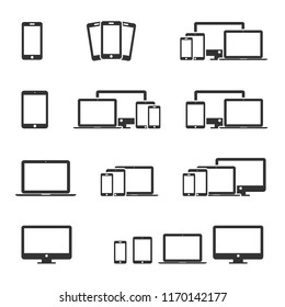 Vector image set of device icons.