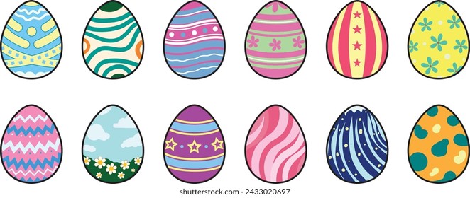 Vector Image Set of Easter Egg Designs