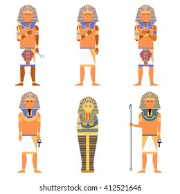 Vector image of the set of egyptian Pharaons 