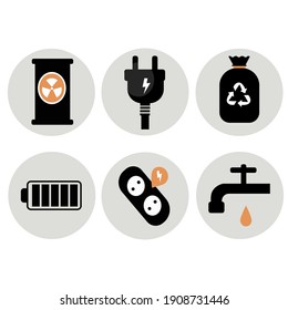 Vector image set of electr icons
