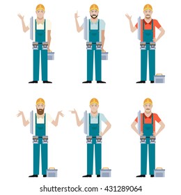 Vector image of the Set of Electricians