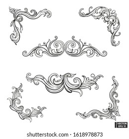 Set Ornate Corner Designs Stock Vector (Royalty Free) 53102842