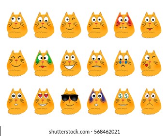 Vector image of set of emoticons.