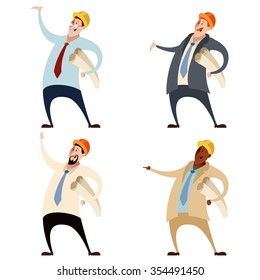 Vector image of a Set of engineers