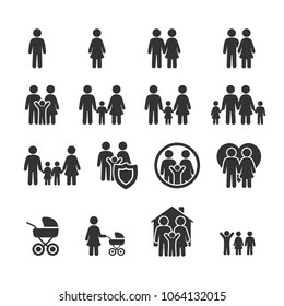 Vector image set of family icons.