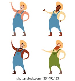 Vector image of a Set of farmers