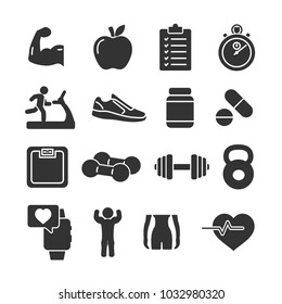 Vector image set of fitness icons.