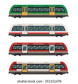 Vector image of a set of flat railbuses