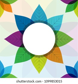 vector image, set of flowers, colorful leaves, flat style, design idea