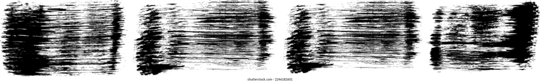 Vector image set of hand drawn broad brush strokes, editable, can be used for creating your own brushes and textures