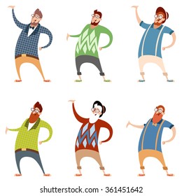 Vector image of a Set of hipsters