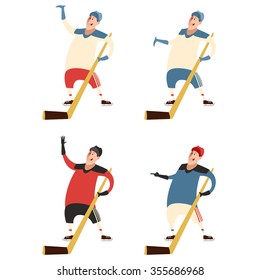 Vector image of the Set of hockey players
