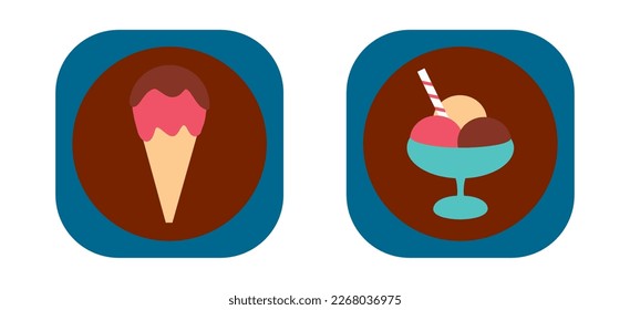 vector image set of images of desserts on a white background