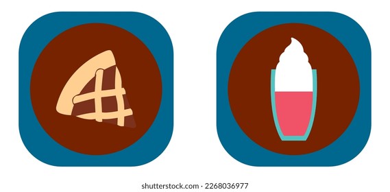 vector image set of images of desserts on a white background
