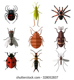 Vector image of set of insect flat icons