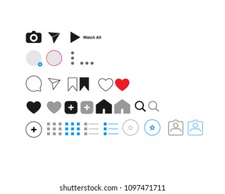 Vector image of set of Internet icons. white background.