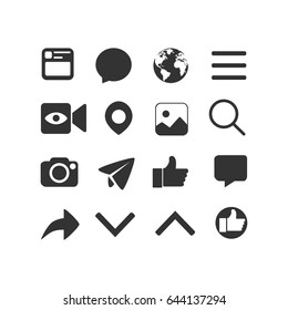 Vector image of set of Internet icons.