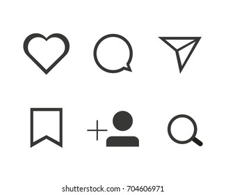 Vector image of set of Internet icons.