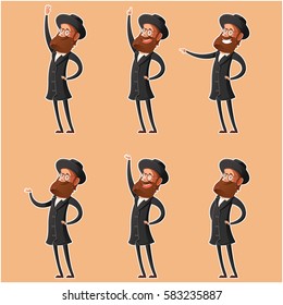 Vector image of the set of jew icons