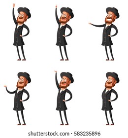 Vector image of the set of jew icons