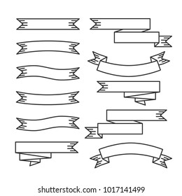 Vector image of a set of line ribbons banners.