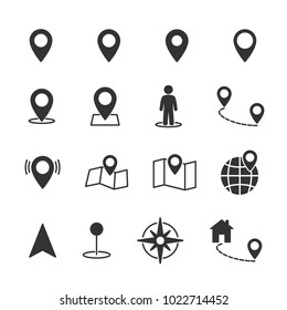 Vector image set of location icons.