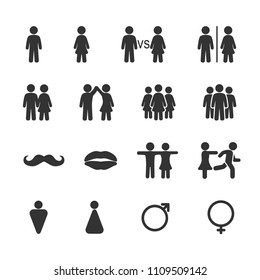 Vector image set of men and women icons.