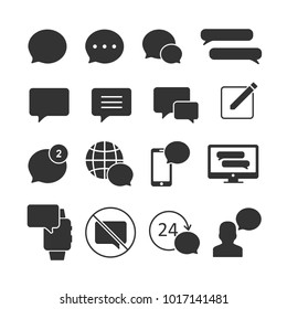 Vector image of a set of message icons.