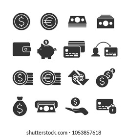 Imagen vectorial de iconos de dinero.