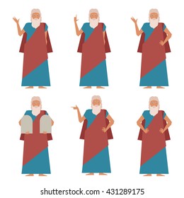 Vector image of the set of Moses