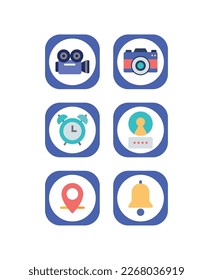 vector image set of office icons with white background