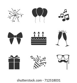 Vector image of set of party icons.