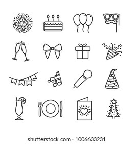 Vector image of set the party line icons.