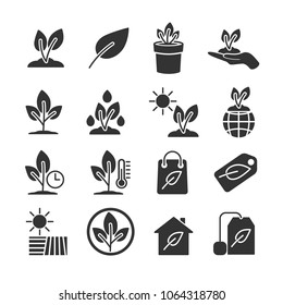 Vector image set of plants icons.