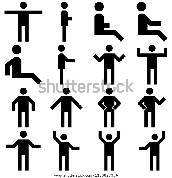 Vector Image Set Posture People Icons Stock Vector (Royalty Free ...