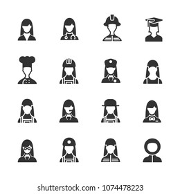 Vector image set of profession icons.