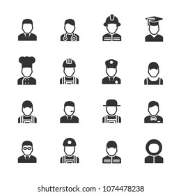 Vector image set of profession icons.