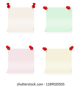 Vector image. Set of red push pins