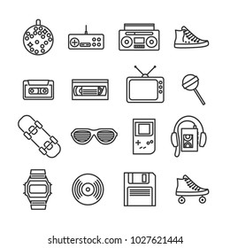 Vector Image Set Retro 80s Line Stock Vector (Royalty Free) 1027621444 ...