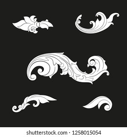 Vector image. A set of simple scrolls and curls, elements for design.