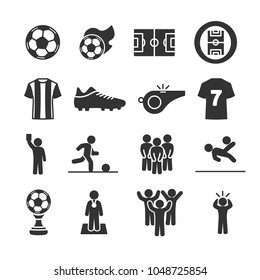 Vector image set of soccer icons.