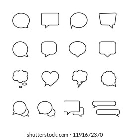 Vector image set of speech bubble line icons.