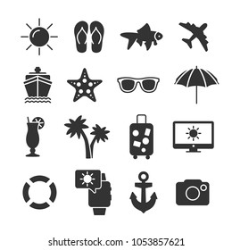 Vector Image Set Of Summer Vacation Icons.