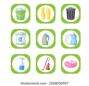 vector image set of toilet icons with white background