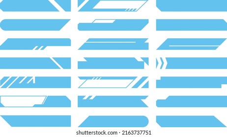Vector image set for TV news bar. Streaming video news sign. The latest information, sports news. Game menu screen separated illustration