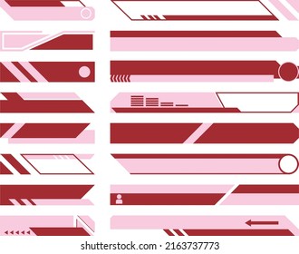 Vector image set for TV news bar. Streaming video news sign. The latest information, sports news. Game menu screen separated illustration