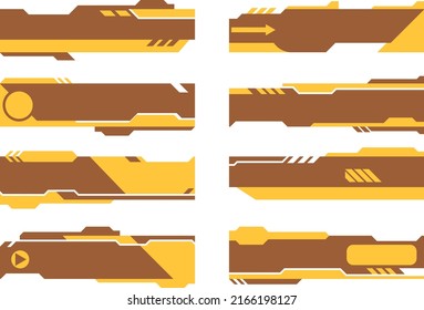 Vector image set for TV news bar. Streaming video news sign. The latest information, sports news. Game menu screen separated illustration
