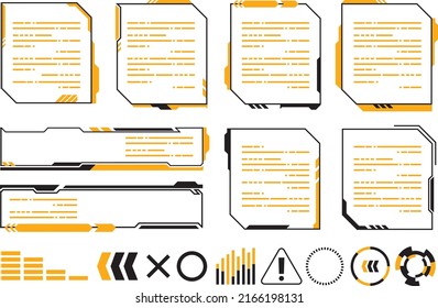 Vector image set for TV news bar. Streaming video news sign. The latest information, sports news. Game menu screen separated illustration