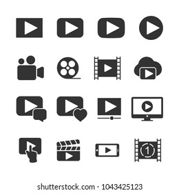 Vector image set of video icons.